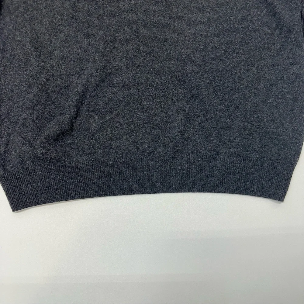 Jos A Bank Men’s Size XL 100% Cashmere V Neck Pullover Charcoal Gray Sweater